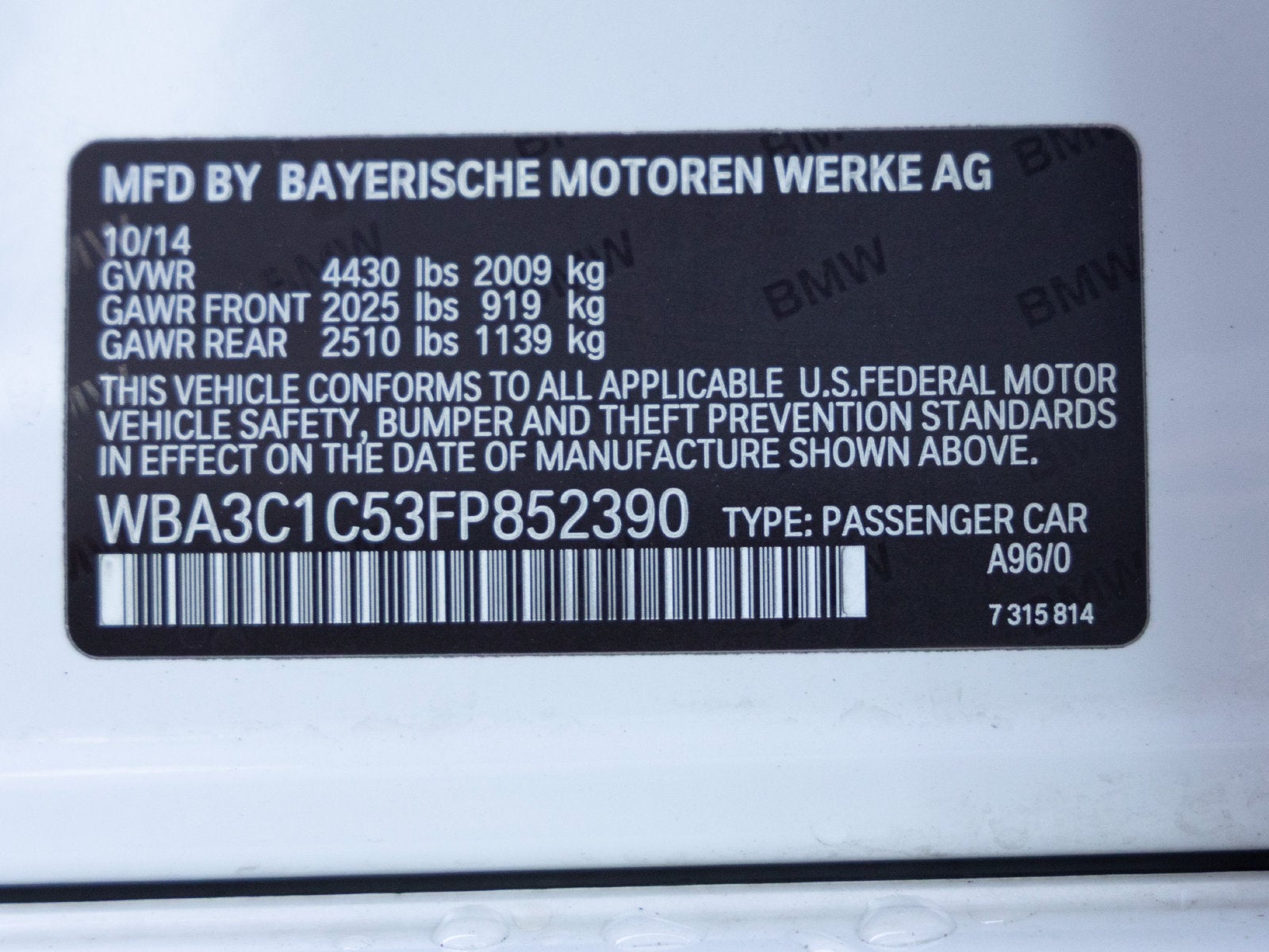 2015 BMW 3 Series 328i