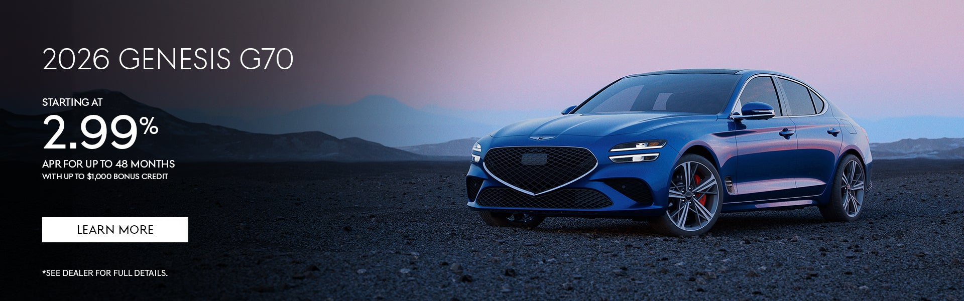2026 Genesis G70 APR Banner