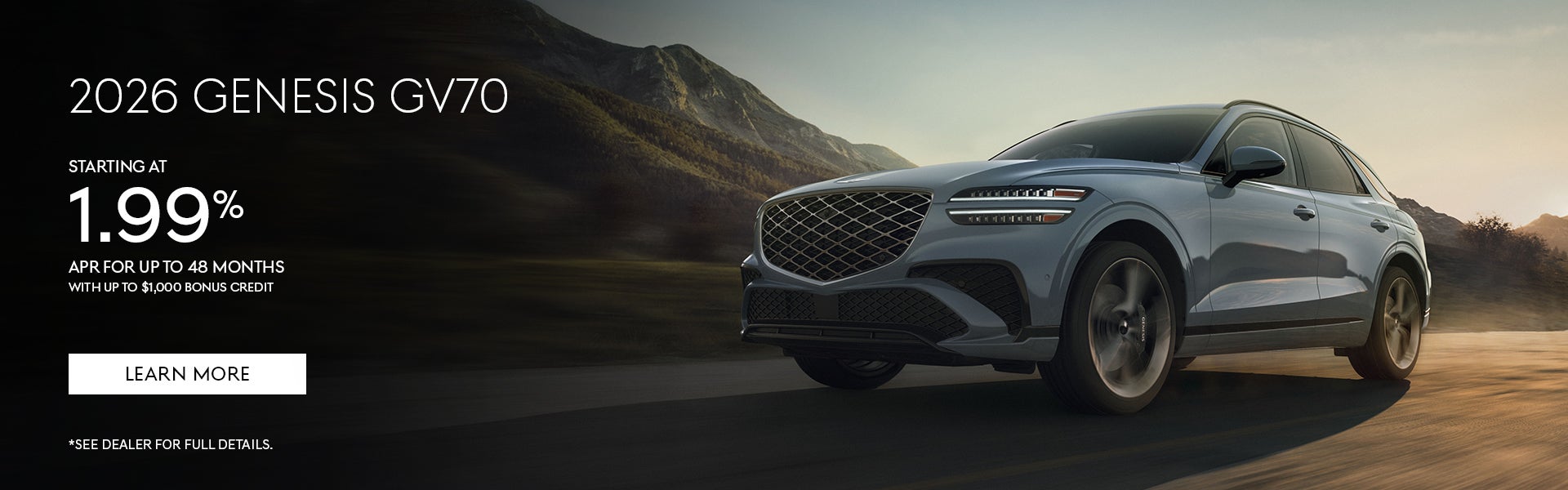 2026 Genesis GV70 APR Banner
