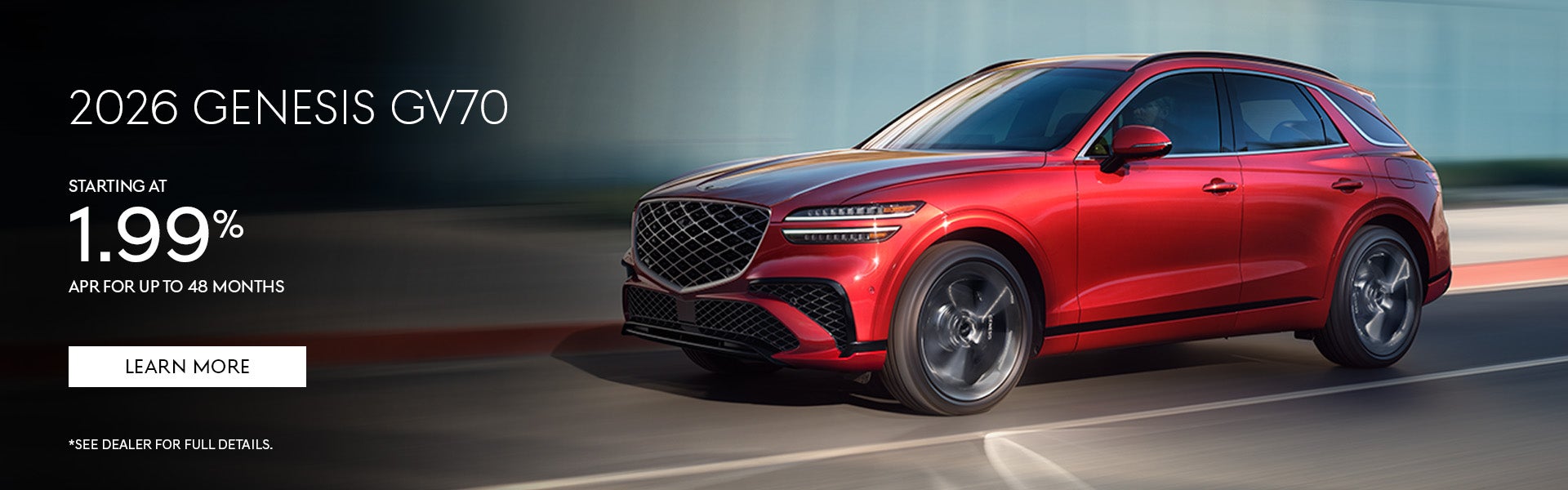 2026 Genesis GV70 APR and bonus cash
