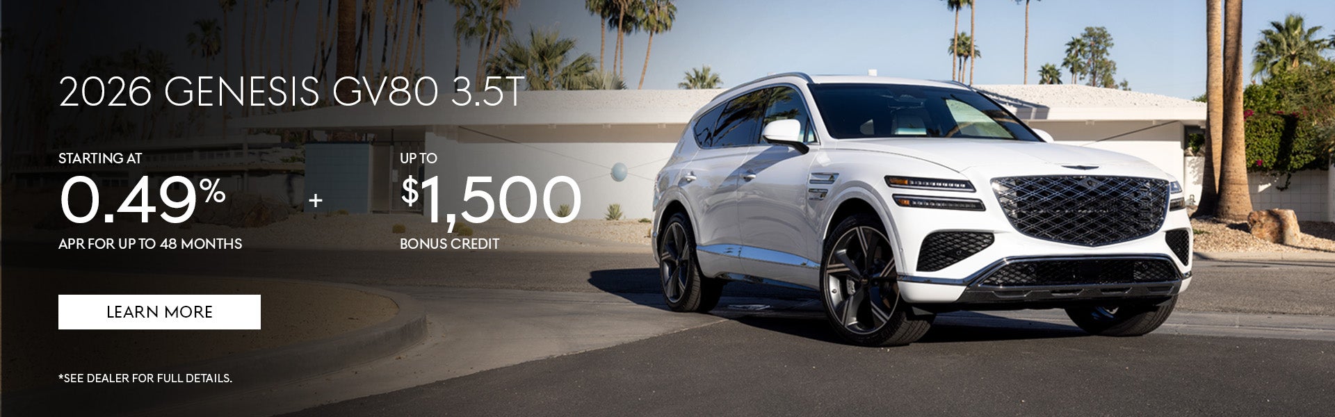 2026 Genesis GV80 APR and bonus cash