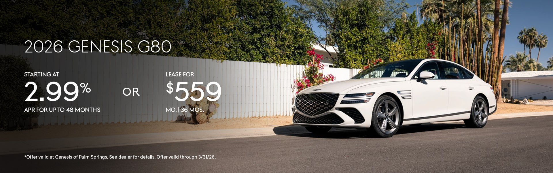 2026 Genesis G80 Specials Banner