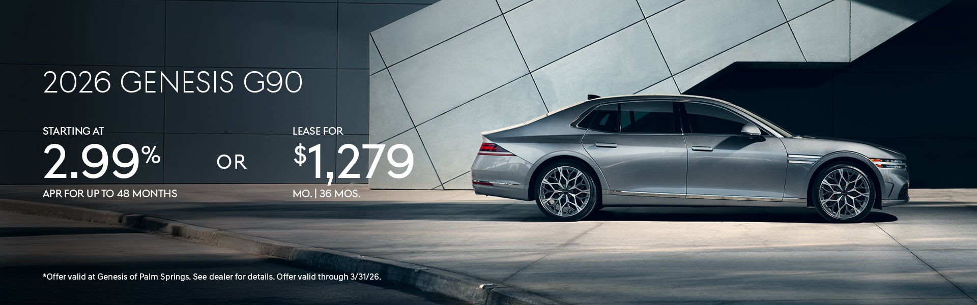 2026 Genesis G90 Specials Banner